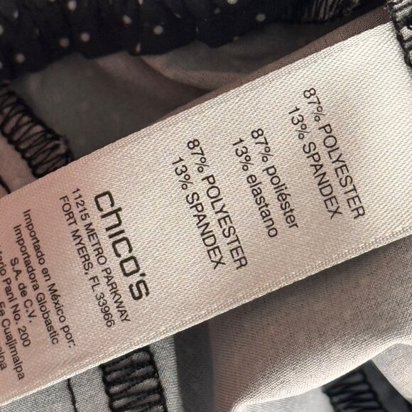 CHICOS 2 zenergy Womens Size large black Polka Dot Stretch Pull-On Ankle Pants - Picture 5 of 10